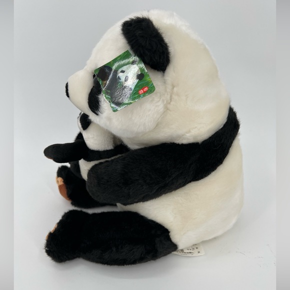 Rare Mother Panda With Baby Cub In Arms Plush from China 14” New - Super Cute - Picture 2 of 12